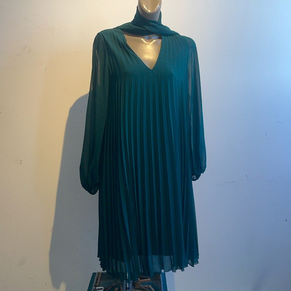 MaxMara studio sable georgette flared dress neck scarf
